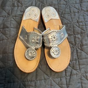 Sz7 Jack Rogers silver sandals